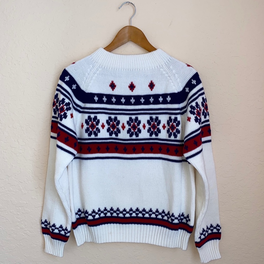 JC PENNEY Vintage Mock Neck Winter Ski Sweater